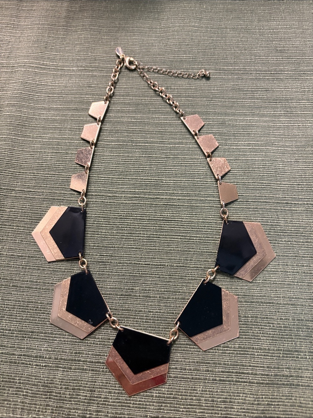 Express Black and Gold-tone Geometric Statement Necklace